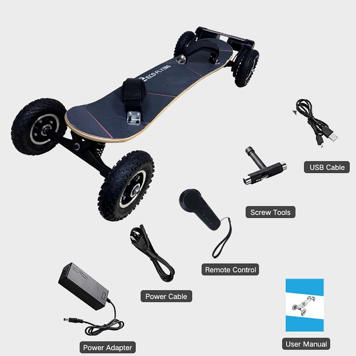Skate eléctrico Hi-Flying H2C-01 1650Wx2-36V-10Ah (nd) - rueda nd