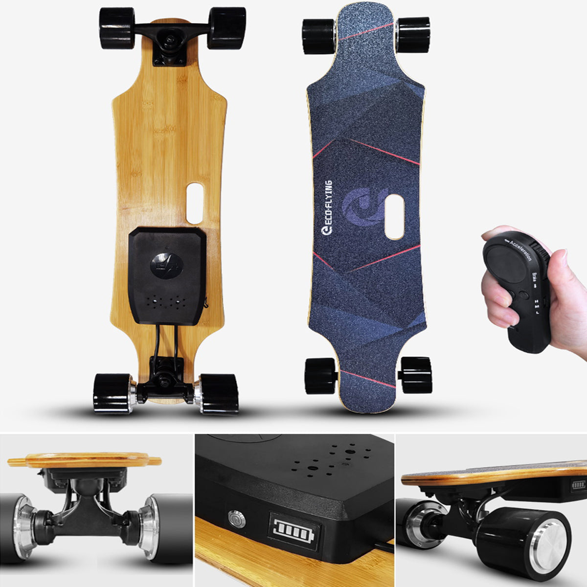 Skate eléctrico Hi-Flying H2S-02 350Wx2-25.2V-4Ah (nd) - rueda 70mm