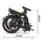 bicicleta eléctrica plegable Samebike JG20 350W-36V-10Ah (360Wh) - rueda 20"