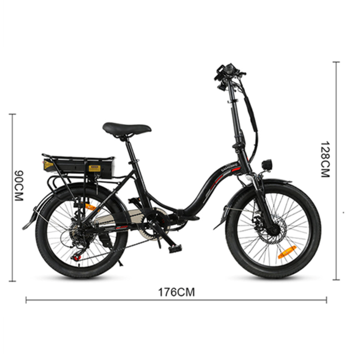 bicicleta eléctrica plegable Samebike JG20 350W-36V-10Ah (360Wh) - rueda 20"