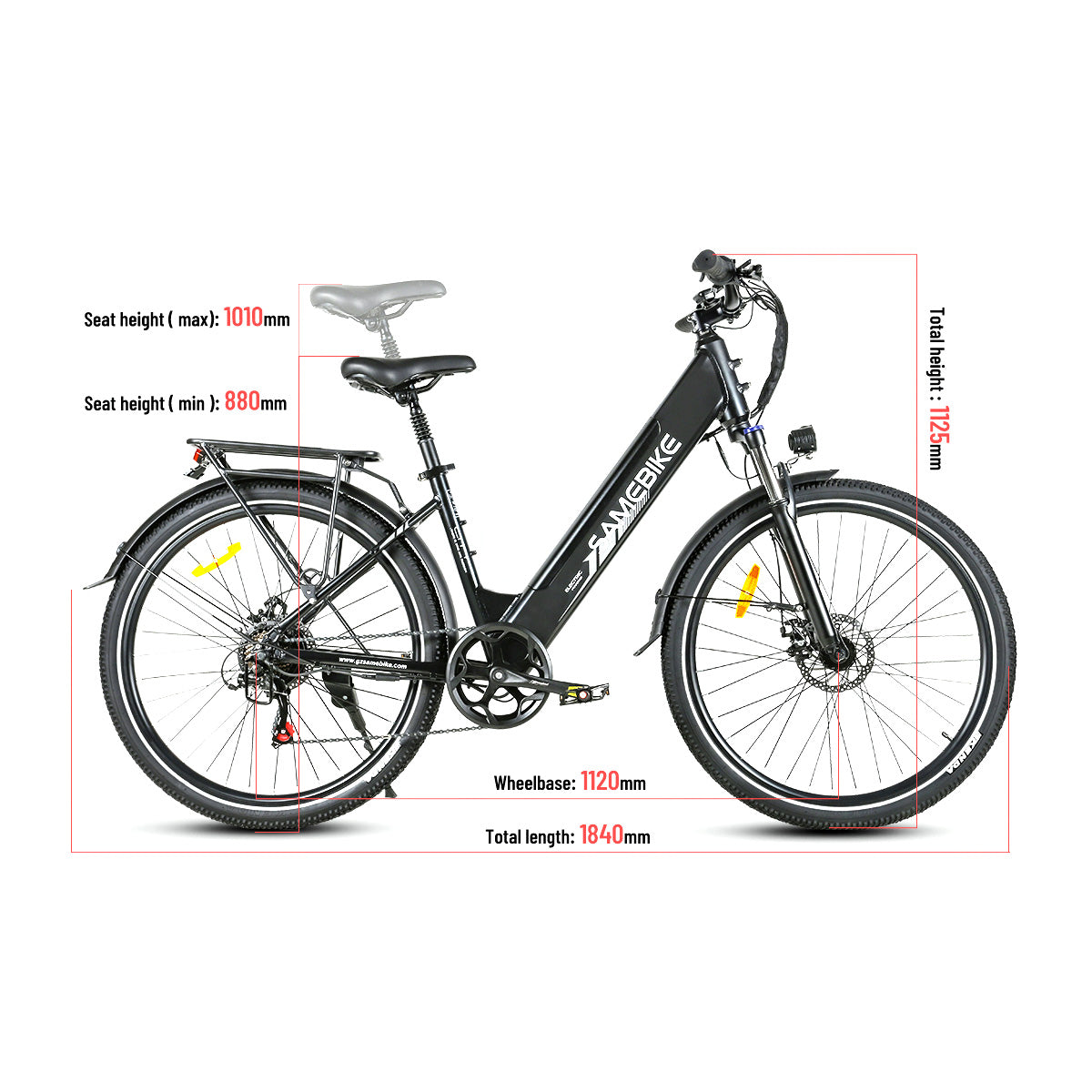 Bicicleta eléctrica urbana RS-A01 PRO 36V-15Ah (540Wh) - rueda 26x2,1"