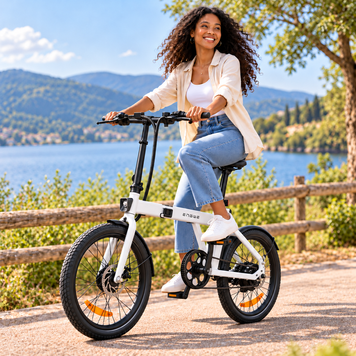 Bicicleta eléctrica ENGWE P20 plegable urbana 345 Wh