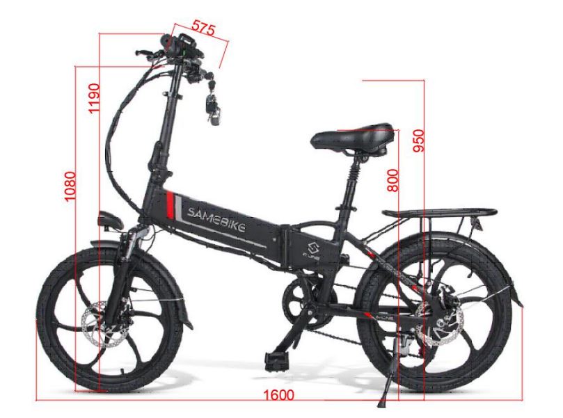 bicicleta eléctrica plegable Samebike 20LVXD30 350W-48V-10,4Ah (499Wh) - rueda 20"